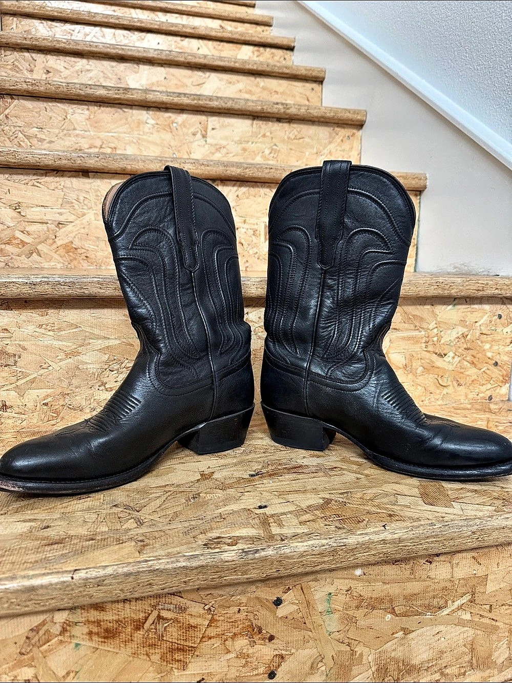 Tecovas Jamie Western Leather Boots Black US 8.5